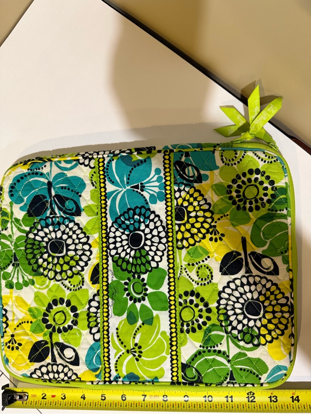 Vera Bradley Green Floral Quilted Tablet Sleeve